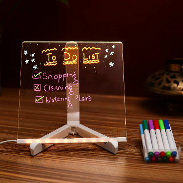 Magical 3D LED Rewritable Message Board with 12 Multicolour Pens™